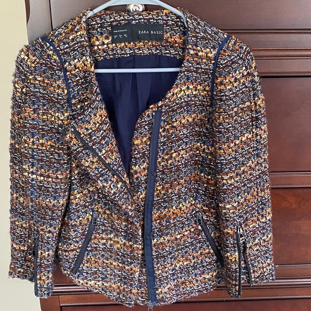 Zara Basic Colorful Tweed Jacket